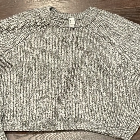 NWOT American apparel gildan crop cropped fisherman sweater zebra medium m - Picture 2 of 5